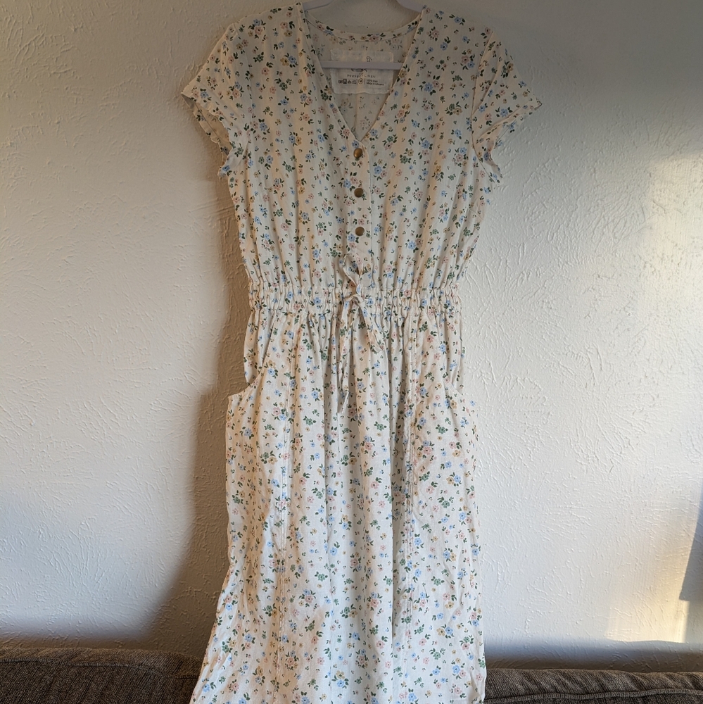 notPERFECTLINEN Reine Waisted Dress: Like New: Medium